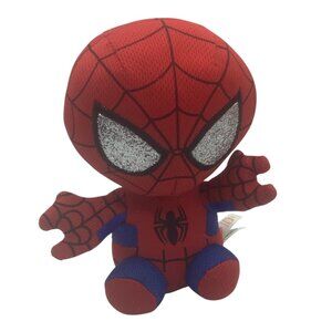 Ty Marvel Spider-Man Plush Toy 6.5” Red & Blue Collectible Stuffed Figure